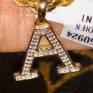 10k solid gold REAL DIAMOND Initial pendant SALE!